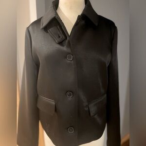Zara Black Satin Button Short Jacket